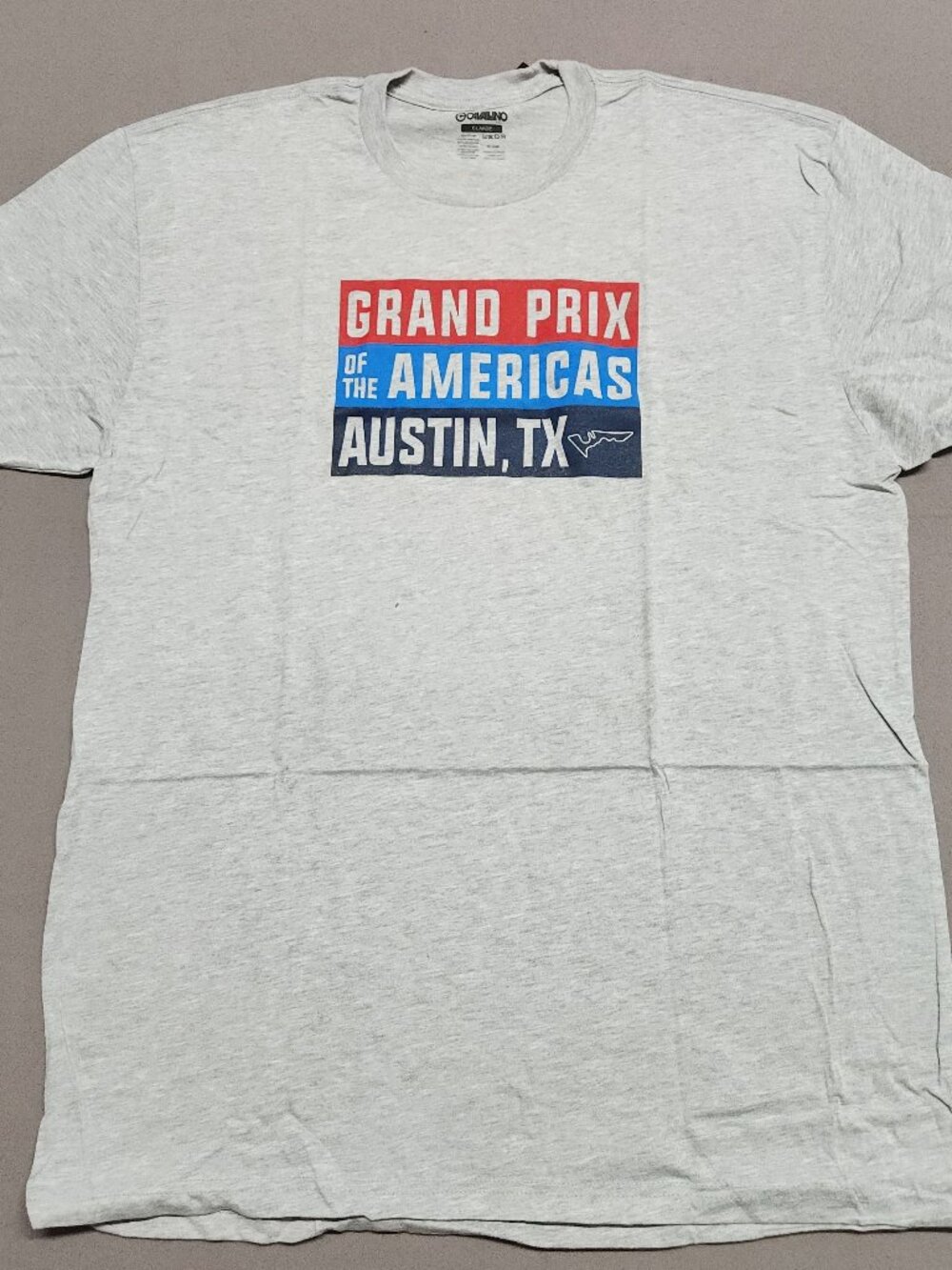 Cavalino Gp Text Tee Grand Prix Of The Americas T-Shirt Xl Heather Grey